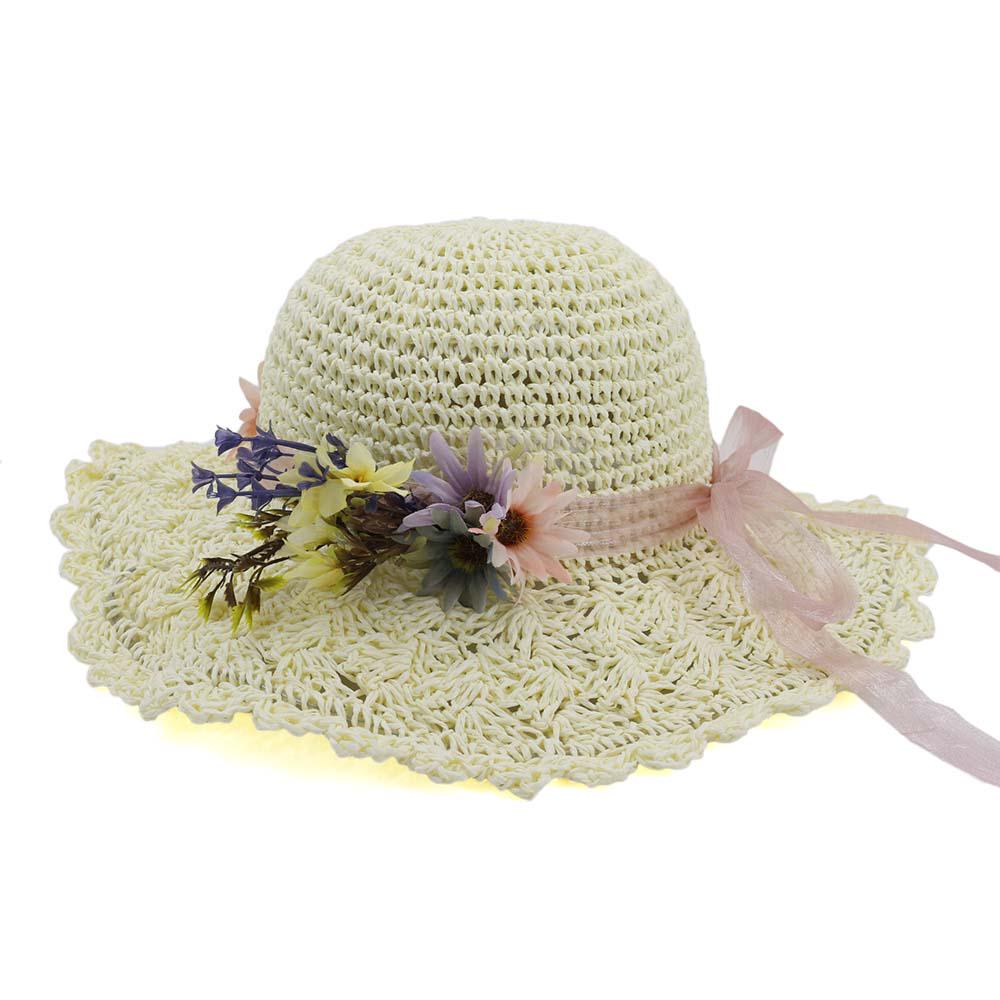 Womens hat Summer New Silk Yarn Big Wide Large Brim hat Flower Color Matching Sun hat Womens hat Summer New Silk Yarn Big Wide Large Brim hat Flower Color Matching Sun hat