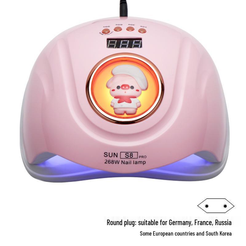 268W Dual-Hand UV/LED Nail Lamp for Fast Drying with Cartoon Design