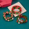 4Pcs/set Merry Christmas Tree Snowflake Bell Elk Colorful Crystal Beads Bracelet for Women Stacking Bracelets Party Jewelry Gift