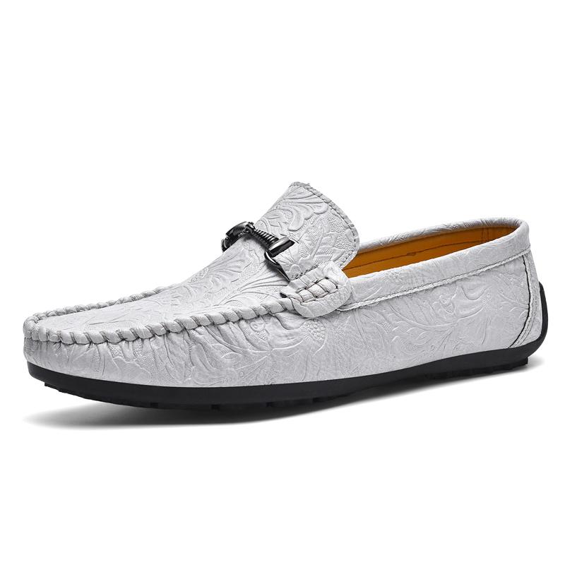 Fashion Punk Style Male Wedding Shoes Men's Handmade Leather Loafers Casual Driving Flats Handmade Slip-on Shoes New Comfy Moccasins