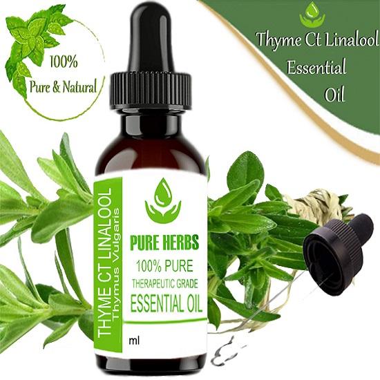 

Pure Herbs Thyme ct Linalool (Thymus Vulgaris Ct. Linalool) Pure & Natural Therapeutic Grade Essential Oil Plastic with Dropper 10 ml