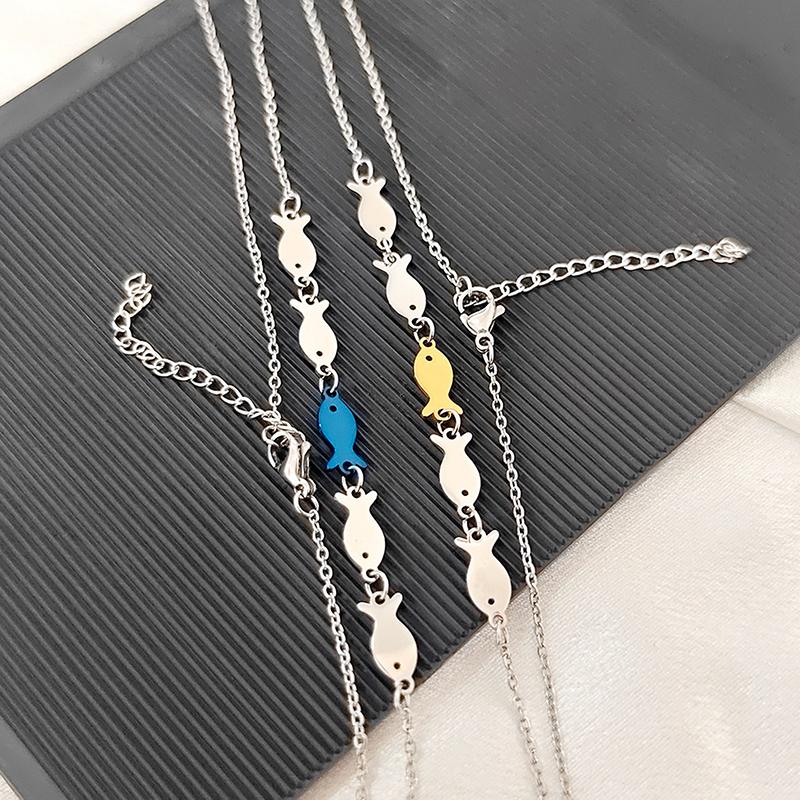 Blue Fish Pendant Bracelet Necklace For Women Friendship Beach Femme Accessories Charm Bracelet Popular Jewelry Gift