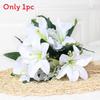 Lily Silk Flower Stems For Home Office Decor Gift For Valentines Day Party Christmas