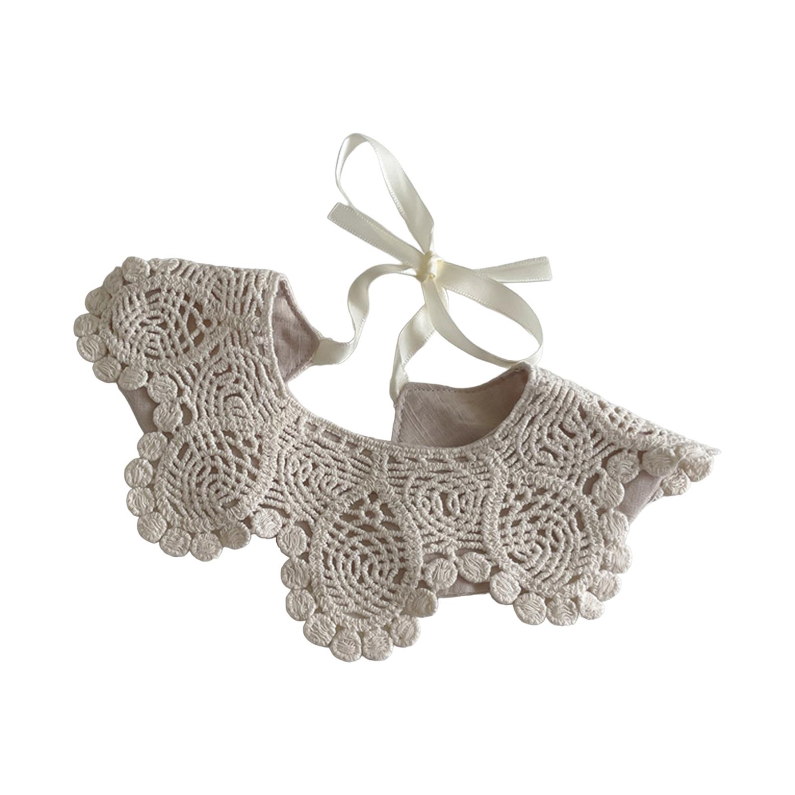 

Дитяча мереживна тканина для відрижки, модний нагрудник із накладним коміром, знімний видовбаний шарф для дівчаток, дитячий рушник для слини