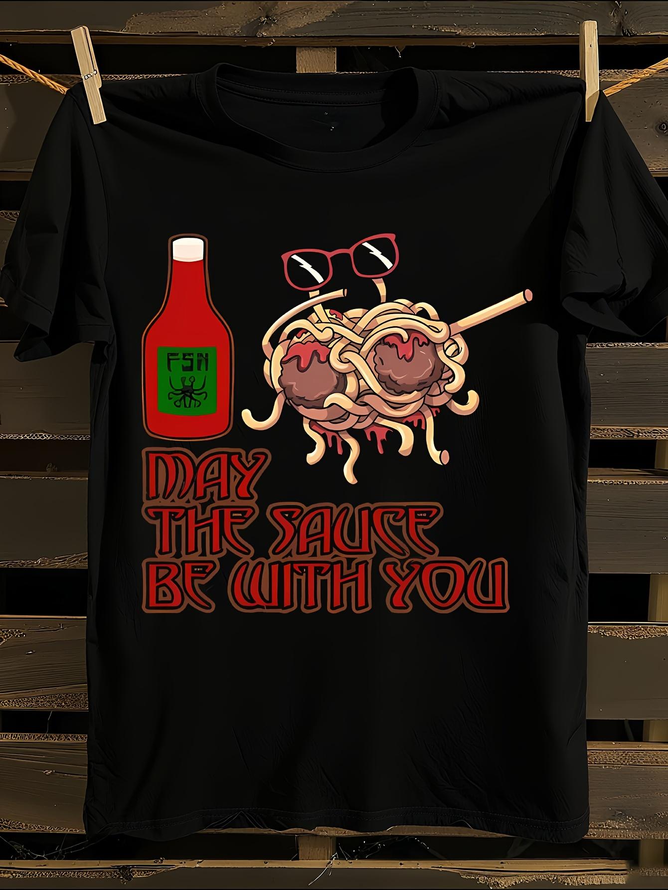 Funny Spaghetti Monster Italian Graphic T-shirt XXL