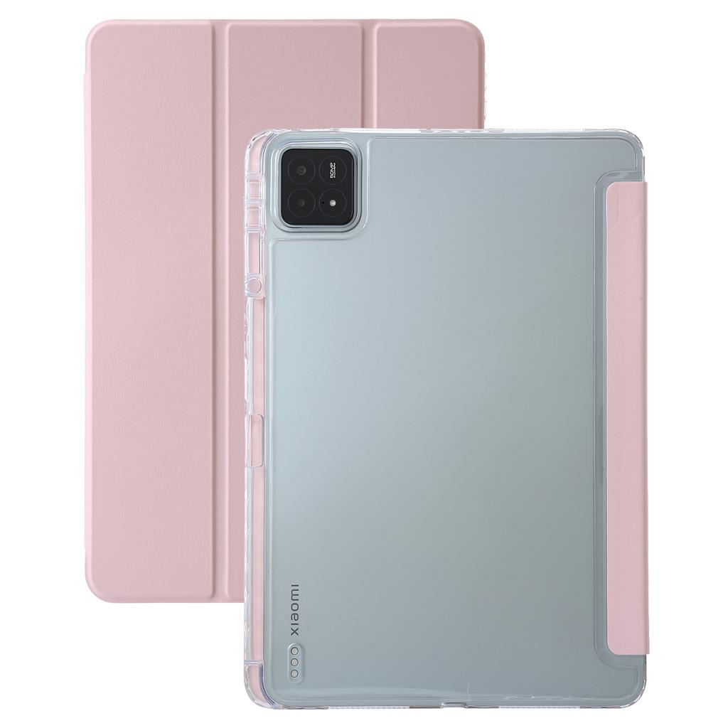 For Xiaomi Pad 6S Pro 12.4 Anti-scratch Case TPU+Acrylic+PU Tablet Cover with Tri-fold Stand