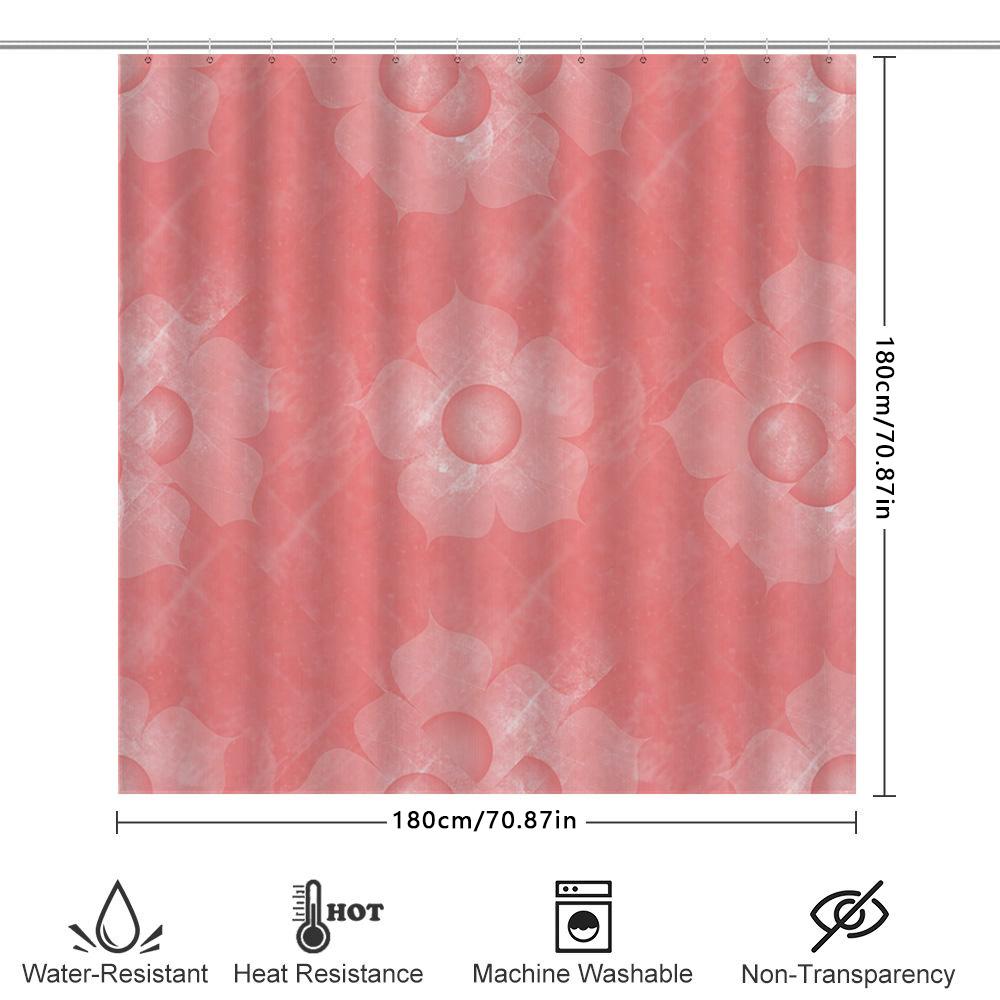 Pink Watercolor Floral Shower Curtain Home Decor Bathroom Decoration Waterproof Washable Size Customizable For Bathtub Or Tubs P