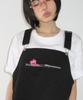 Ronron Heart Zip Pocket Overall Skirt Black