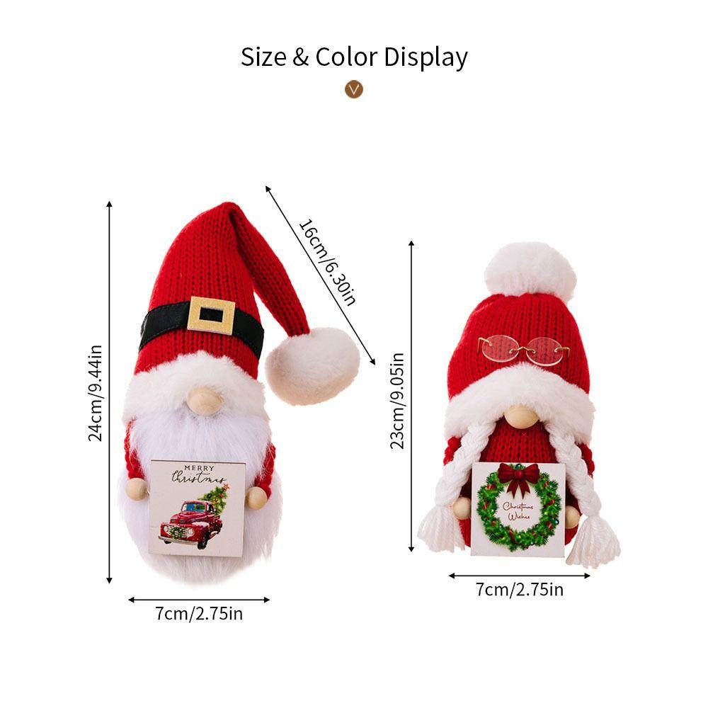 Antler Knitted Hat Rudolf Doll Christmas Tree Forest Man Doll Ornaments Party Favors