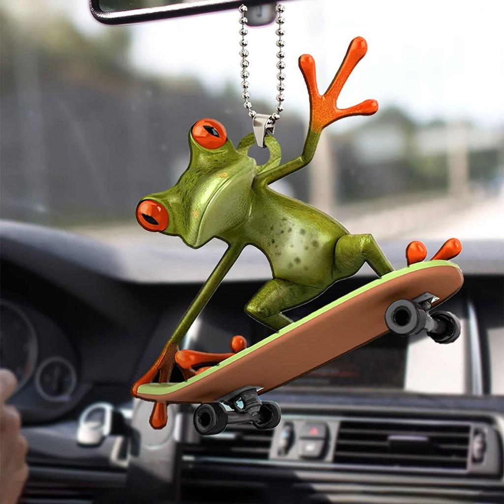 New Exciting Green Frog Car Charm Adorable Acrylic Keychain Home Decor Accessory