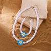 Bohemia Polymer Clay Beaded Flower Necklace for Women Handmade Woven Rope Chain Choker Necklace Summer Beach Jewelry Accessories