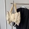 Cotton Padded Ruched Bowknot Shoulder Bag Large Capacity Crossbody Bags  Travel