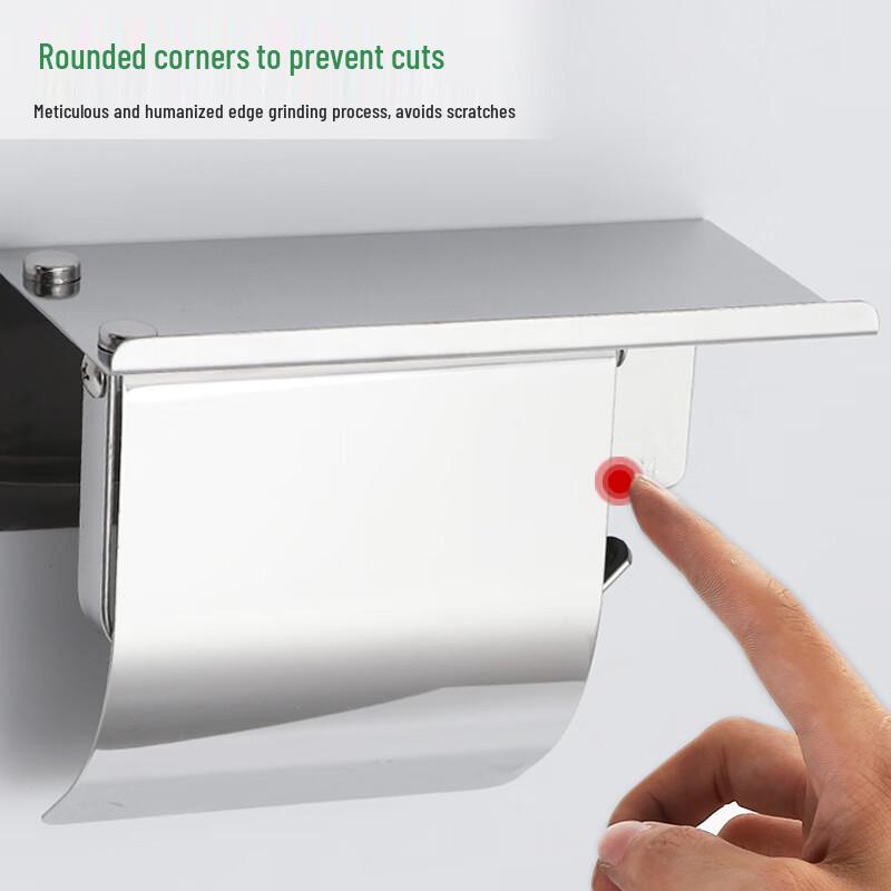 cmaos Stainless Steel Toilet Paper Holder with Phone Shelf