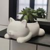 3D Printed Cat Planter Pot Lying Kitten Succulents Herb Plants Flower Pot Container for Indoor Outdoor Home Balcony Garden Decor
