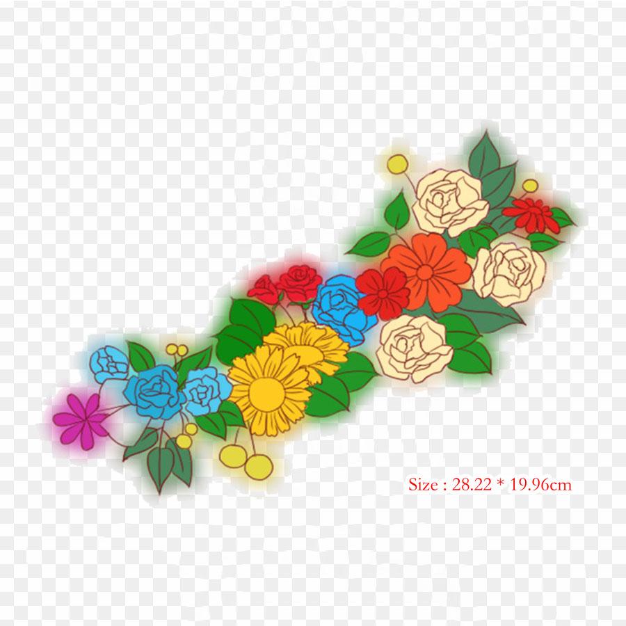 Floral Design Boop Koko The Clown Iron On Heat Transfer Printing Vinyl Patches Sticker for Clothes DIY Appliques Washable Patches