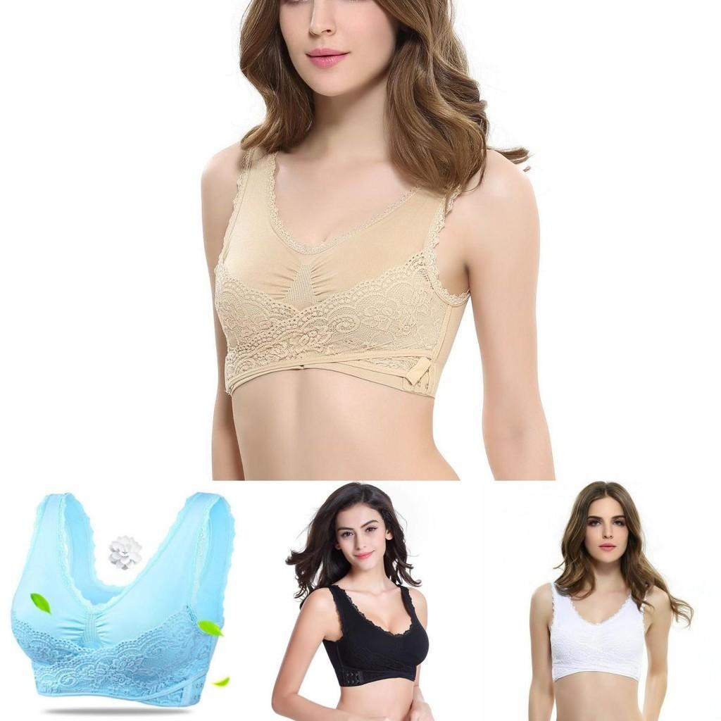 Women Lady Sexy Front Cross Adjustable Side Buckle Lace Vest Wireless Sport Bra For Ultimate Comfort And Style