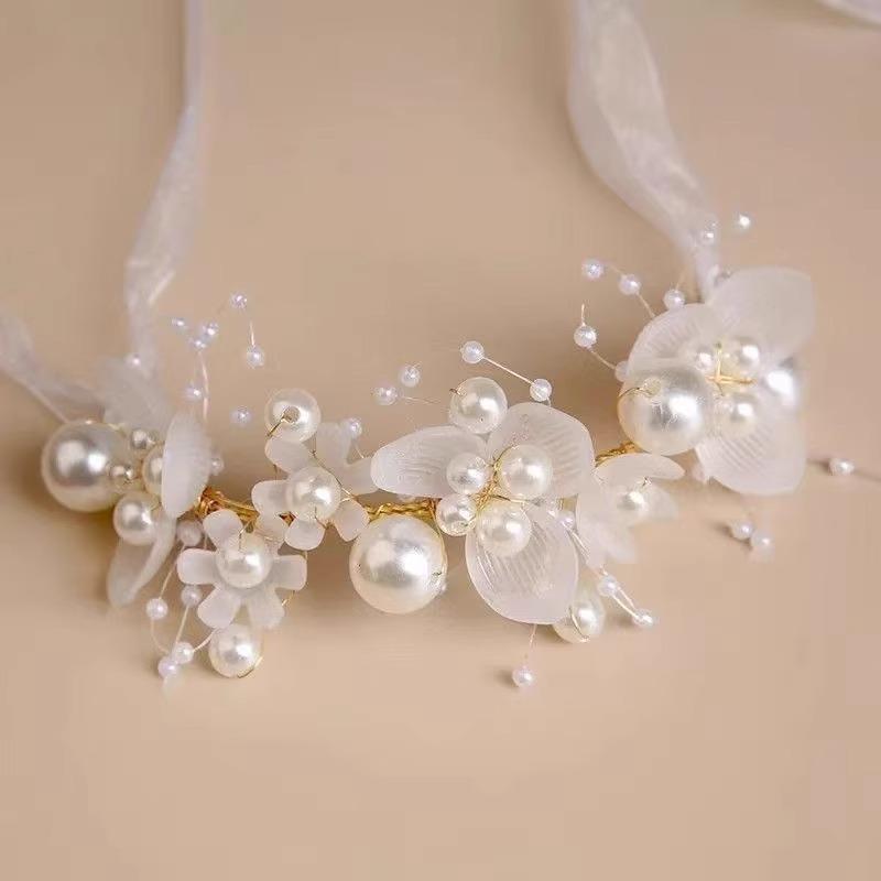 1pc Ethereal Headpiece - Ancient Chinese Hanfu Hair Accessory with Floral Braided Band, Pastel Floral Hairband for Women