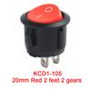 10 PIEZAS Interruptor Circular Tipo Barco con Lámpara 3 Pines/2 Pines KCD1-105 Interruptor Basculante de Segunda y Tercera Velocidad con Interruptores de Luz4