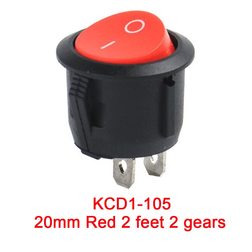 10 PIEZAS Interruptor Circular Tipo Barco con Lámpara 3 Pines/2 Pines KCD1-105 Interruptor Basculante de Segunda y Tercera Velocidad con Interruptores de Luz4