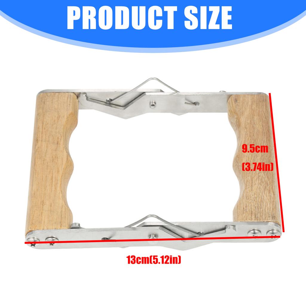 Durable Stainless Steel Beehive Frame Holder With Ergonomic Wooden Handle For Beekeeping Safety And Comfort