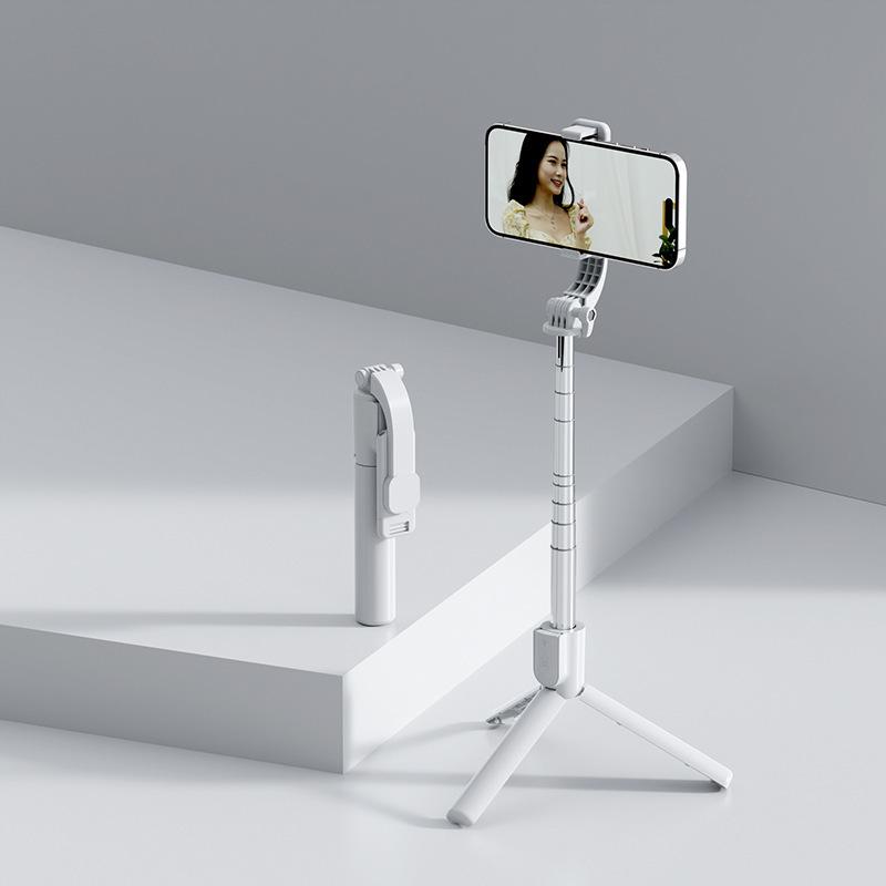 Bluetooth Selfie Stick with Integrated Remote Control, Beauty Fill Light, and Mobile Live Streaming Holder