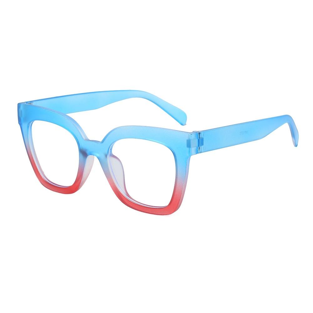 New fashion colorful color matching square large frame flat mirror ins personalized casual versatile street shot glasses frame tide