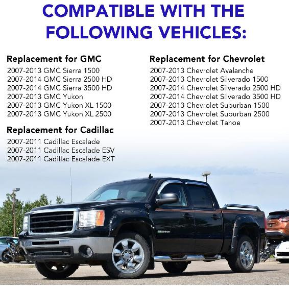 Interior Door Handle Kit Front Left Drivers Side Compatible With 2007-2014 Chevy Silverado Tahoe Avalanche Suburban GMC Sierra Yukon Cadillac