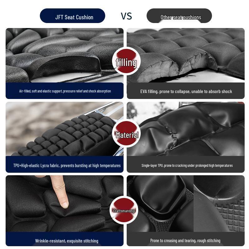 Inflatable Motorcycle Seat Cushion with Airbag for Pressure Relief & Shock Absorption, Suitable for Two-Person Seats