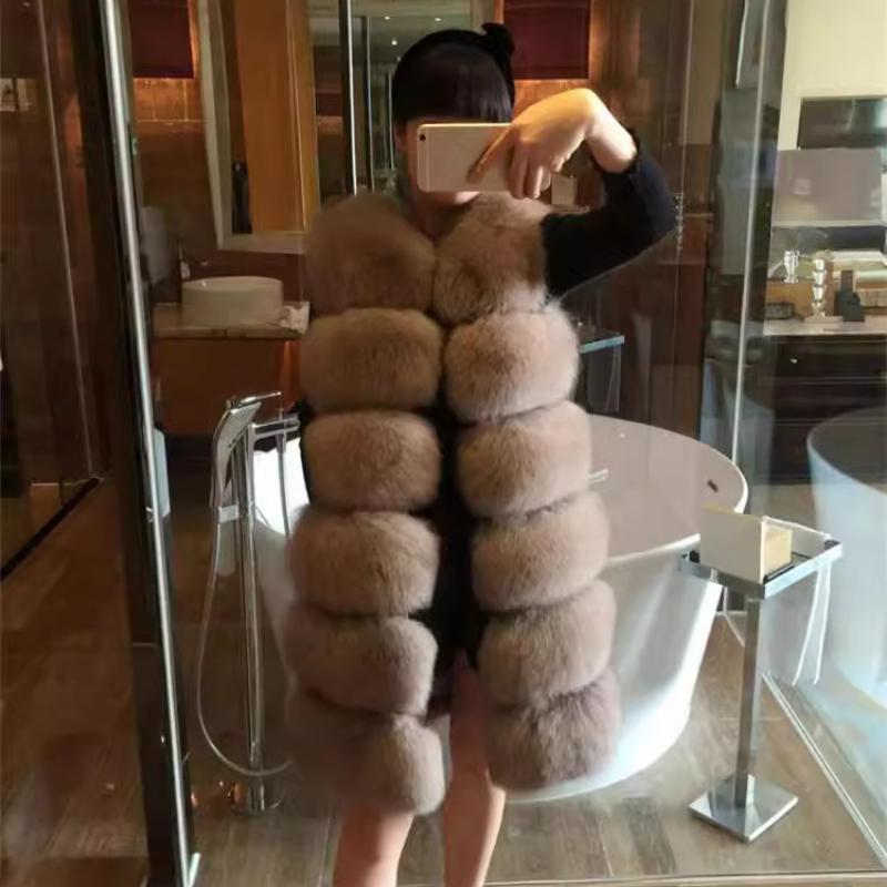 Long Autumn and Winter Imitation Fox Fur Vest