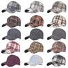 Fall Winter Hat Men's Spring Summer Outdoor Sunscreen Visor Classic Checkered Baseball Cap Hard Top Women's Cap Warm Peaked Cap