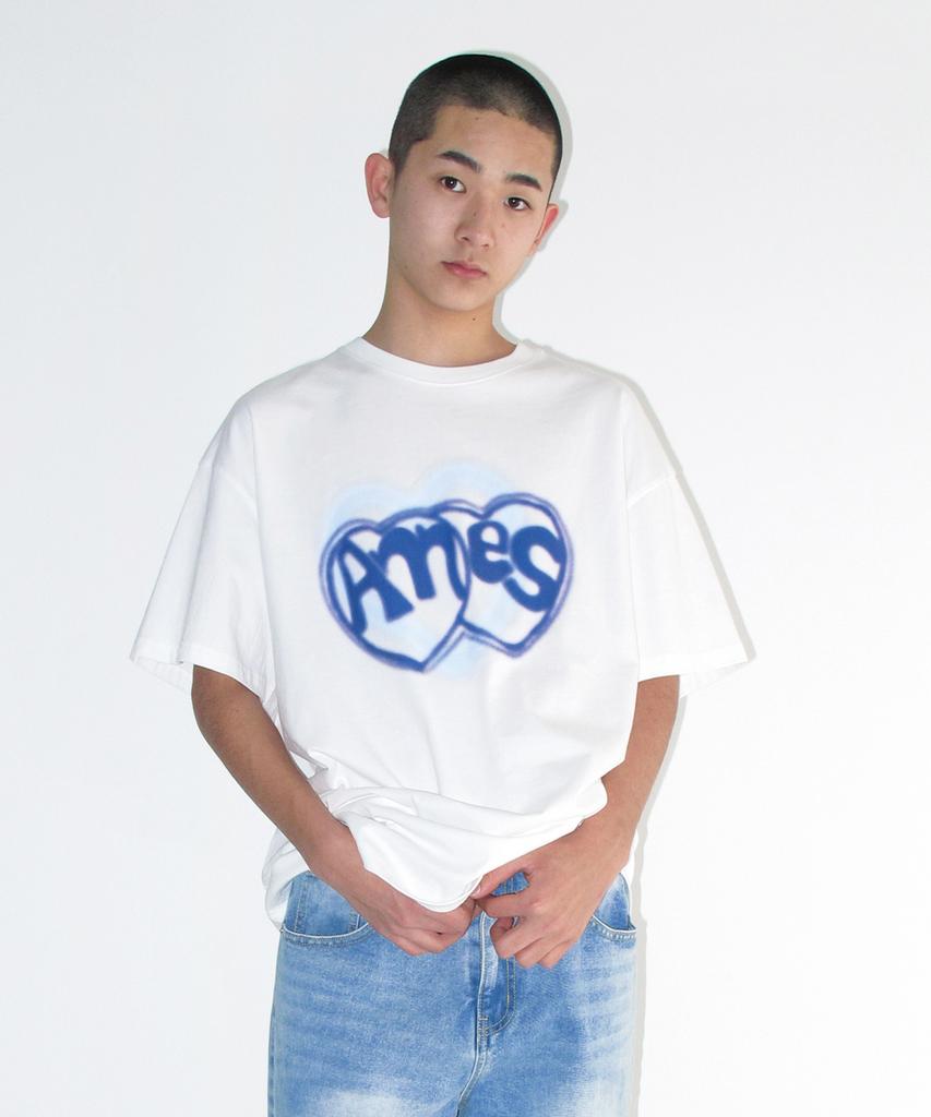 AMES-WORLDWIDE Heart Spray Tee White