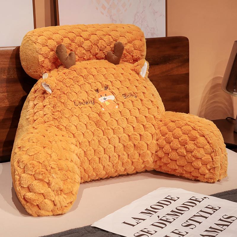 Cartoon Turtle Velvet Lumbar Support Cushion - Soft, Removable, Washable Seat & Sofa Backrest for Bedroom