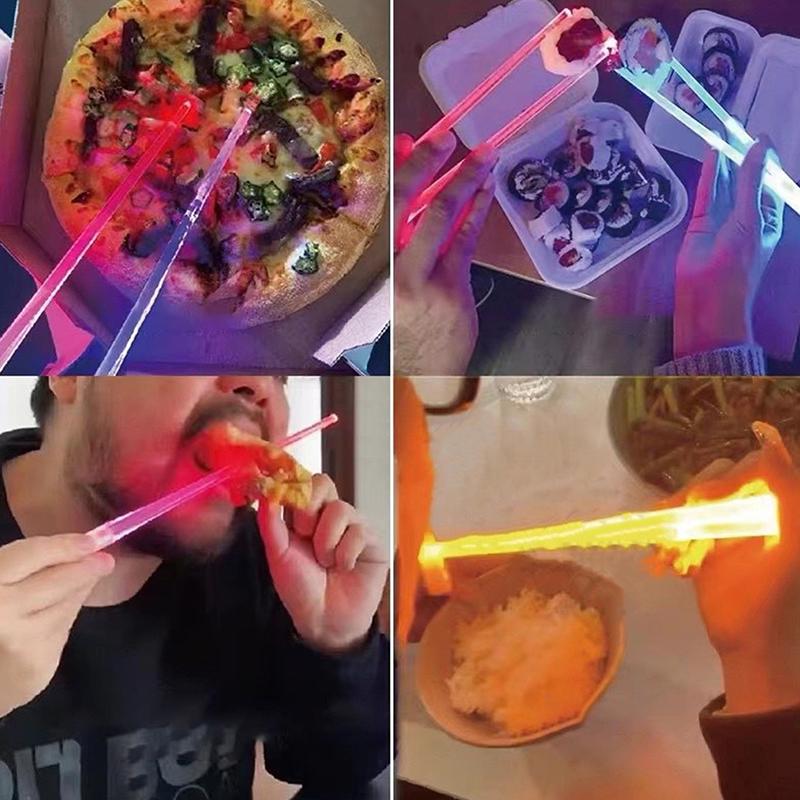 1 Pair Glowing Chopsticks Light Up Sticks Versatile Led Chopsticks For Club Party Wedding Birthday Raves Concert Reusable