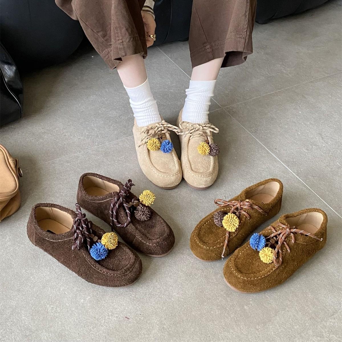 

2025 новая осенняя мода бахрома платформа танкетка кожа матовая бокен верхняя одежда для通勤 женская обувь 40