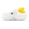 Crocs Classic Platform Clog EVA Duckling Swimming Circle Summer Cute Dopamine Hand-Painted Hole Shoes Women's White Yellow