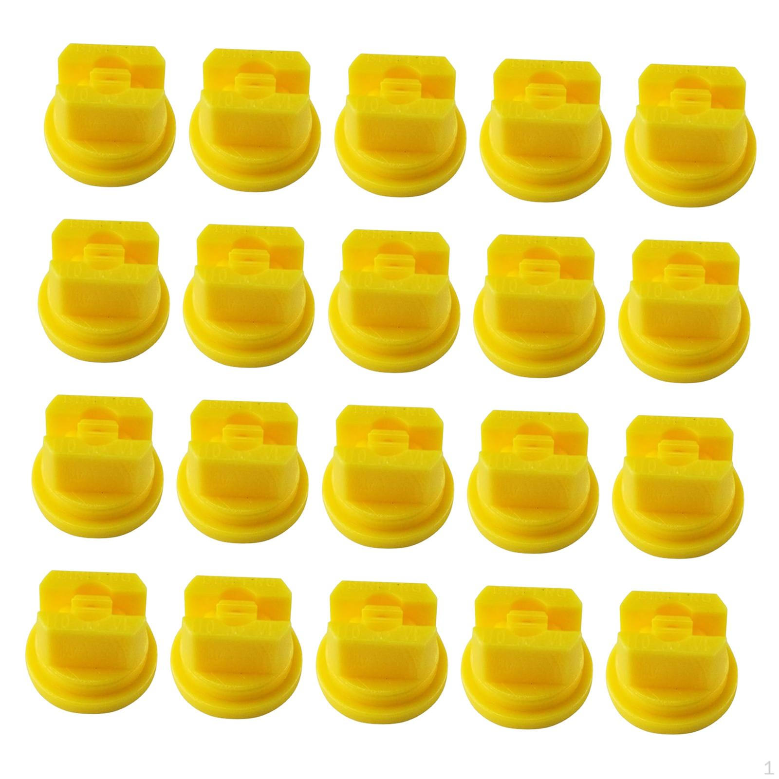 

20 110-degree Flat Spray Nozzles for Garden And Agricultural Irrigation. жёлтый