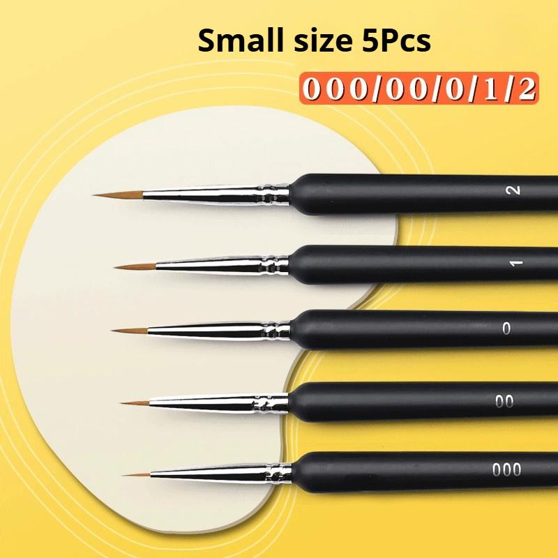 4/5/11pcs Miniature Hook Line Pen Art Painting Brushes Extra Fine Soft Hand Painted 00000 Brush For Gouache Watercolor Oil Paint