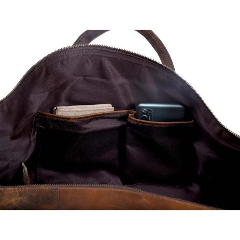 Vintage Genuine Full Grain Leather Duffel Bag Handmade Leather Weekender Bag Travel Duffel for Men Overnight Bag Carry on Bag Christmas Gift