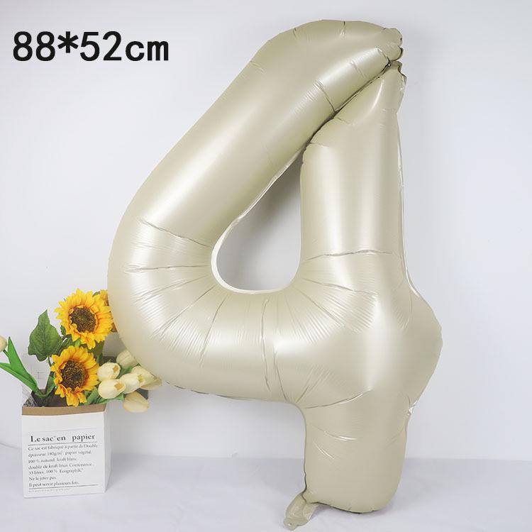40-Inch American Caramel Cream Number Balloons - Birthday Party Decoration Slim Aluminum Foil Balloons