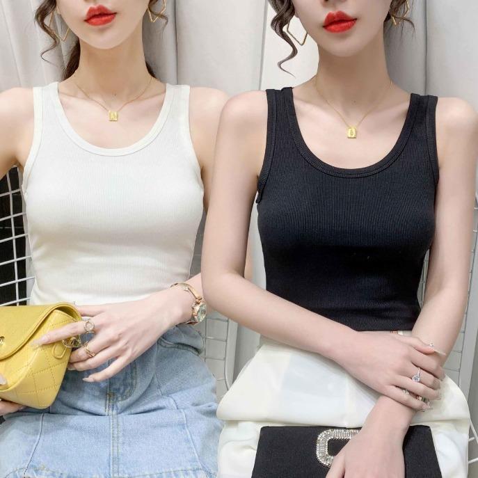 Plus Size Modale Knitted Summer Tank Top Simple Design Vest for Women