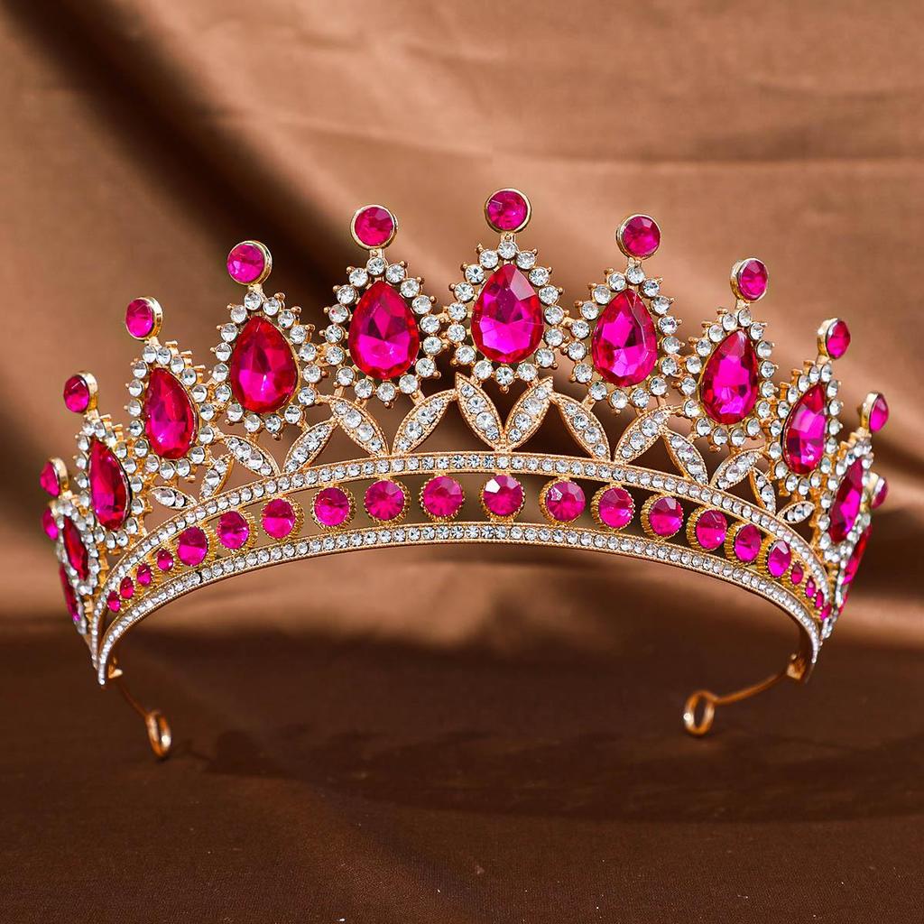 European & American Tiara Bridal Headwear: Princess Crown with Alloy & Inlaid Diamonds