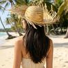 Hand Woven Straw Sun Hat Wide Brim UV Protection Travel Outdoor Hat Lightweight Breathable Sun Visor Hat Summer Travel Headwear