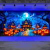Halloween Horror Pumpkin Town Theme Banner Decoration Background, Halloween Party, Home Decoration Photography Background Cloth