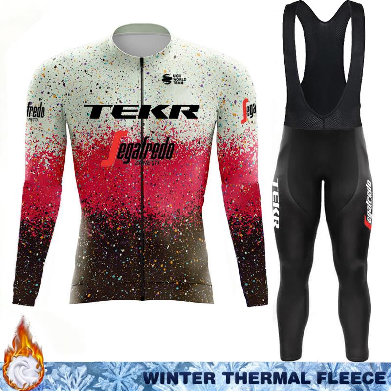 Termal Fleece Cycling Jersey Men's Winter Suit TEKR Thermal Man Outfit 2026 Mens Long Sleeve Clothing Jumper Set Ciclismo Hombre
