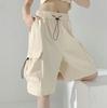 2024 New Cargo Women's Summer Shorts Casual Solid Color Girls Bermuda Shorts Knee Length Pants With Pockets