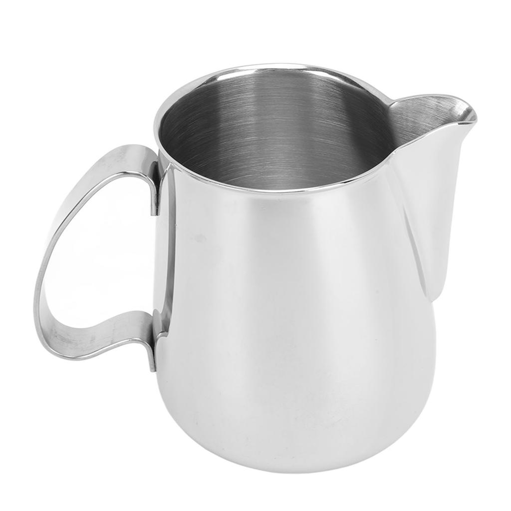 Frothing Cup 304 Stainless Steel Drip Free Pointed Spout Integrated Milk Frother Cup Coffee