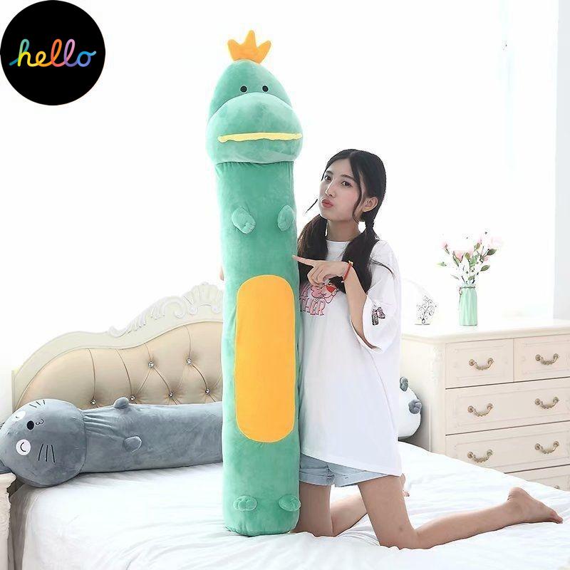 Long Strip Pute Sylindrisk Plysj Sovepute Avtagbar Vaskbar Seng Sovepute