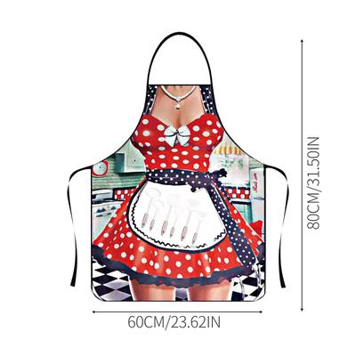 Retro Polka Dot Maid Apron Funny Style Festival Party Masquerade/Family Gathering Prop Creative Prank Costume