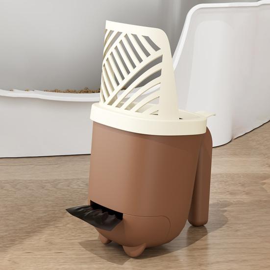 Cat Litter Scoop with Holder 3-in-1 Pet Litter Shovel with Waste Can Kitten Litter Scooper with Waste Bag Box for Indoor Pet Litter Box