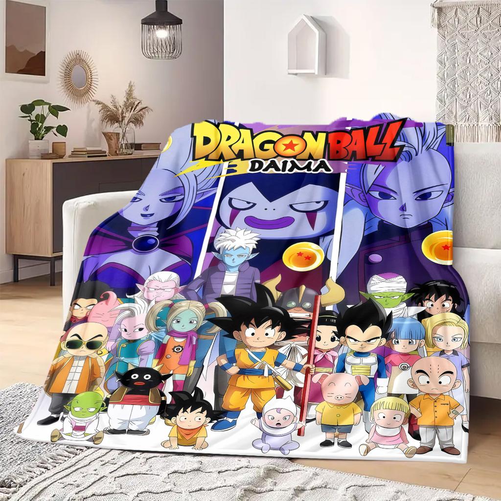 Dragon Ball Z Print Blanket Warm Comfortable Flannel Blanket Suitable for Bedrooms,Sofas, Beds,Chairs,Travel -QIAO22